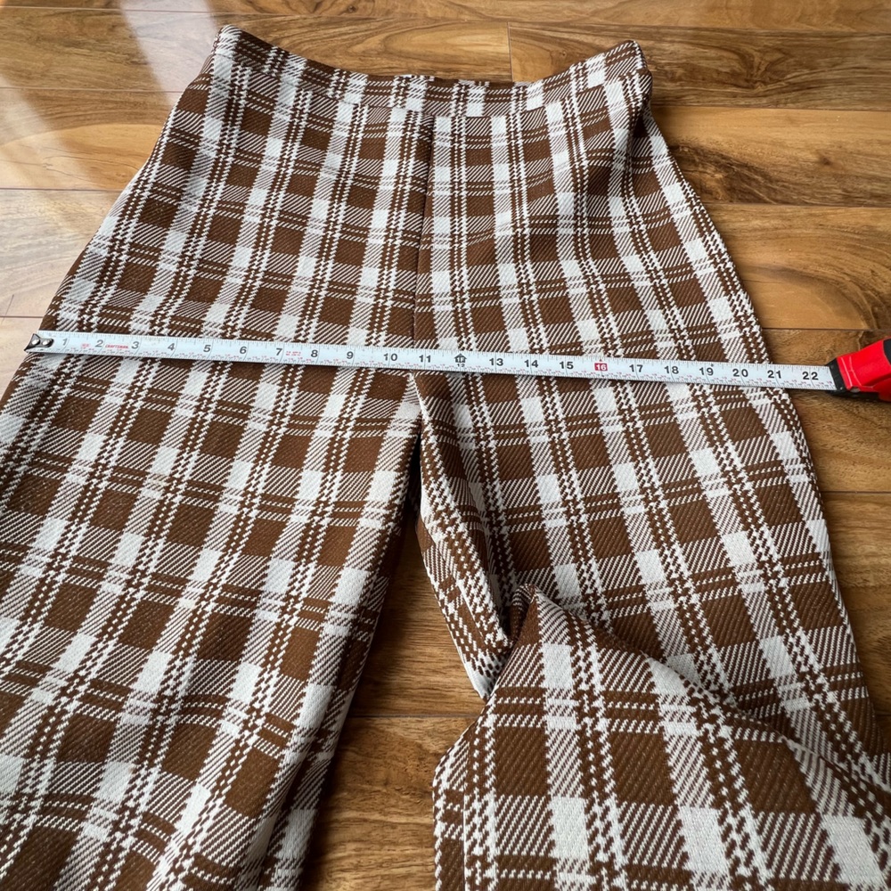Vintage 70s Pykettes Disco Style Rock&Roll High rise checkered Pants - Picture 5 of 10